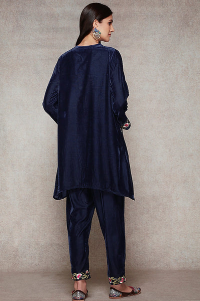 Midnight Blue Embroidered Kurta Set - Indian Clothing in Denver, CO, Aurora, CO, Boulder, CO, Fort Collins, CO, Colorado Springs, CO, Parker, CO, Highlands Ranch, CO, Cherry Creek, CO, Centennial, CO, and Longmont, CO. Nationwide shipping USA - India Fashion X